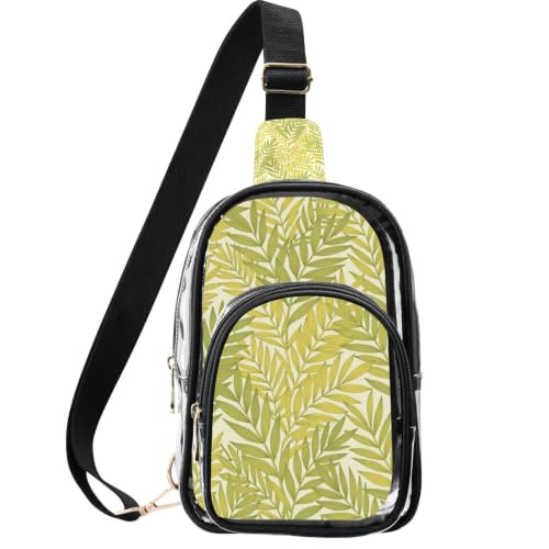 Bolso cruzado transparente con múltiples bolsillos y tejido de poliéster
