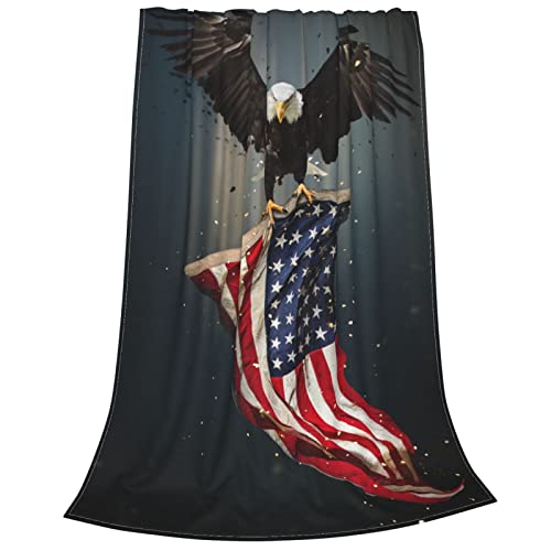 American Eagle And Flag Blanket Cozy Soft Throw Blanket For Couch Sofa Bedding Living Room, Warm Plush Flannel Blankets For Boys Girls Men Women 50"X40" #TOP2
