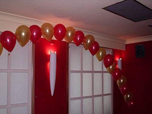 Image of AMFIN (Pack of 25) 10 inch Metallic Balloons Golden and Red for Birthday Decoration, Decoration for Weddings, Engagement, Baby Shower, Anniversary Party, Theme - Golden & Red