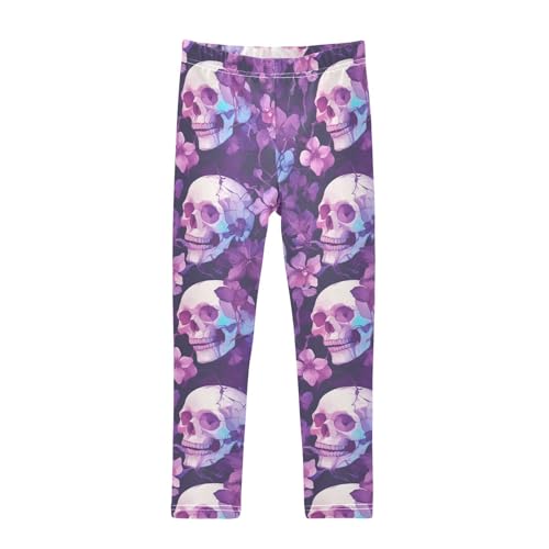 KLL Skulls Seamless Toddler Girl Cotton Leggings Casual Full Length Yoga Pants Running