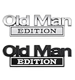 Old Man Car Edition Emblem, 2PCS 3D Old Man Car Edition Emblem, Self-Adhesive Waterproof Rustproof for Truck SUV Tailgate
