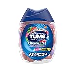 TUMS Chewy Bites Antacid Tablets for Chewable Heartburn Relief and Acid Indigestion Relief, Assorted Berries - 60 Count
