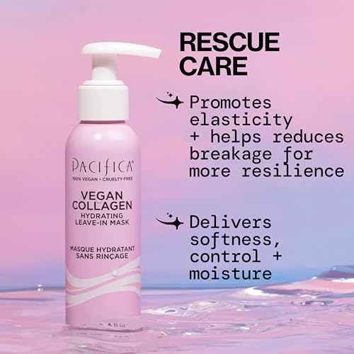 Pacifica Vegan Collagen Leave-In Repair Hair Mask for Dry Damaged Hair – Hydrating Hair Repair to Strengthen & Reduce Br