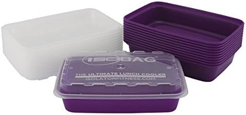 ISO Meal Prep Containers with Lids Certified BPA-Free Stackable Reusable Microwave/Dishwasher/Freezer Safe 16 oz, 10 Count, PURPLE