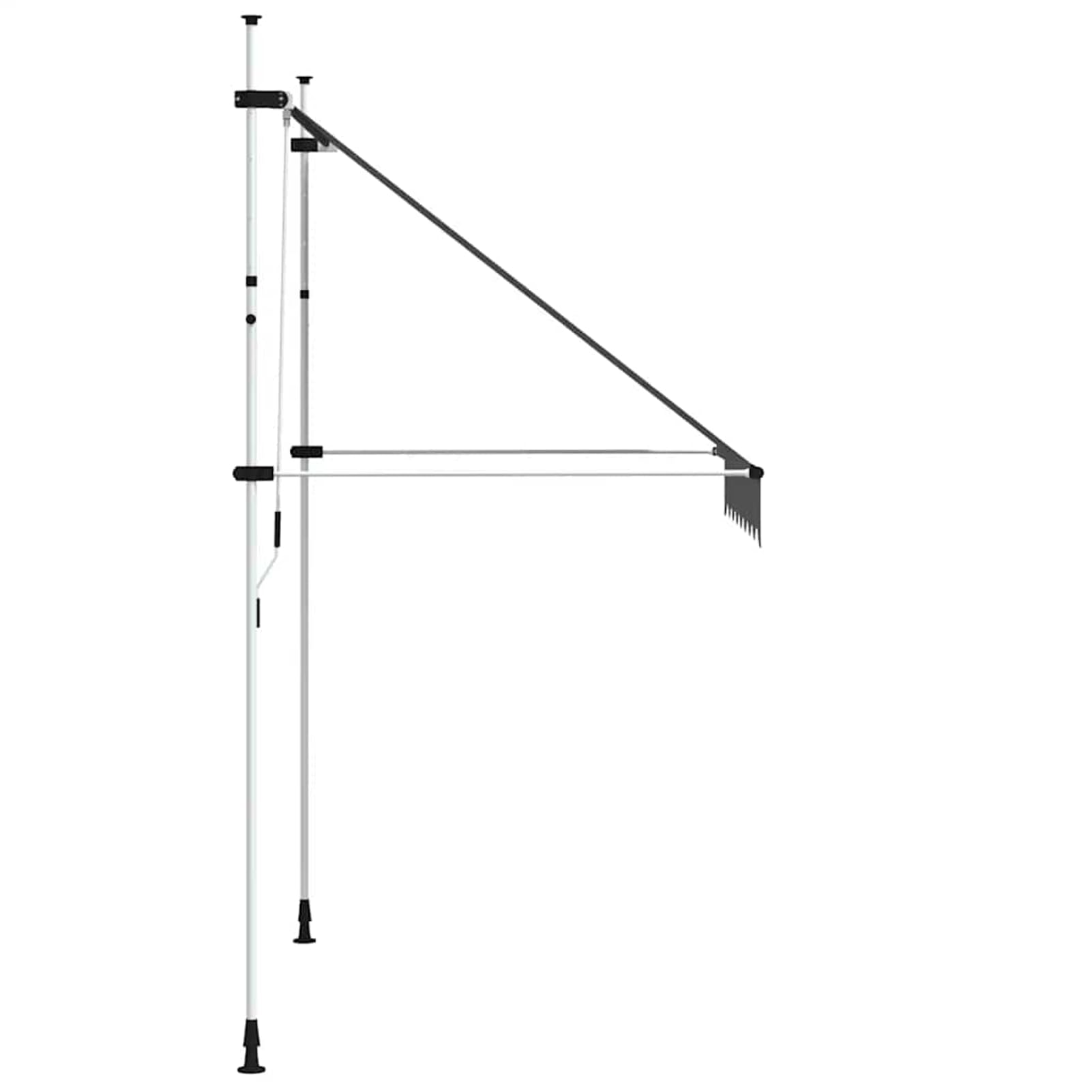 Wysuwana markiza balkonowa, obsługiwana ręcznie, 200 cm, bez wiercenia, z korbą ręczną, aluminiowa markiza odporna na promieniowanie UV, regulacja wysokości i działanie wody, ochrona przed
