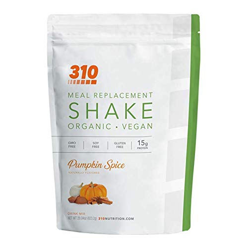 310 Nutrition - Vegan Organic Plant Powder And Meal Replacement Shake - Gluten, Dairy, And Soy Free - Keto And Paleo Friendly - 0 Grams Of Sugar - Pumpkin Spice - 28 Servings #TOP3