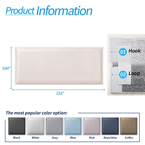 Art3D Adjustable Wall Mounted Upholstered Headboard For King, Twin, Full And Queen, Reusable And Removable Padded Wall Panels, Interchangeable Bed Panels In Pink (12 Panels, 9.84" X 23.6") #TOP5