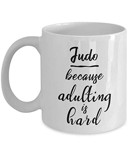 Judo Mug - Because Adulting Is Hard - Funny Novelty Ceramic Coffee