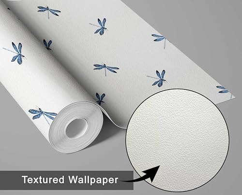 Papier peint autocollant imperméable et lavable bleu libellule
