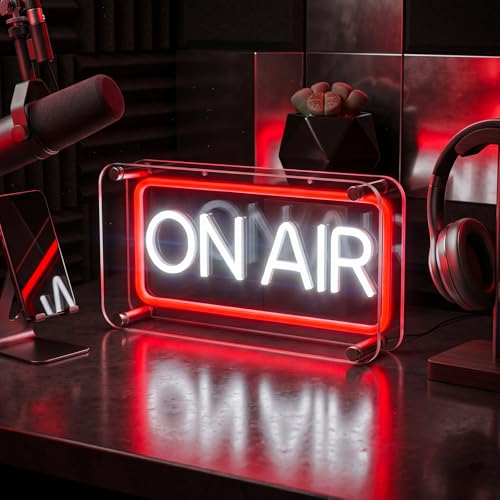 Image of On Air Neon Sign,LED Light Up On Air Neon Sign for Streaming /Gaming /Recording Studio Decor,USB & Battery Powered On Air Led Light for Studio, Bedroom, Game Room Decor