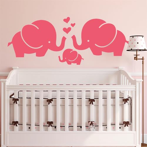 Vinilo Decorativo Infantil Elefante Rosa para Pared miniatura 1