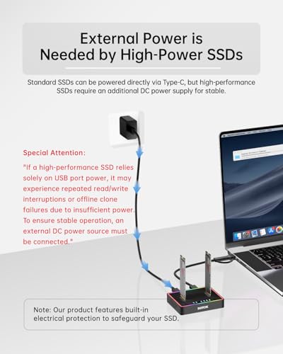 Duplicador Clonador M.2 NVMe SSD Dual-Bay USB-C miniatura 3