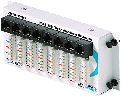 Steren 8 Port Network Hub - FastHome Cat 5E Termination Data Hub Module - High-Speed Network Connector for Home & Office - 1