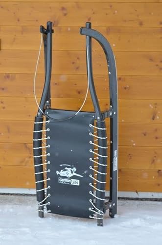 Preisvergleich Produktbild German Luge Freizeitrodel 128D anthrazit Sitz schwarz Lenkriemen aus Gurtband Laufschiene Rennstahl