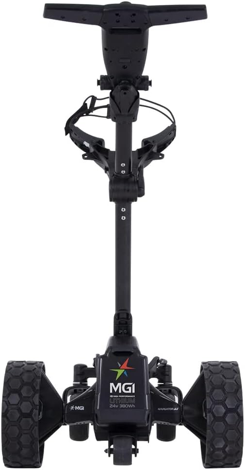 PlayBetter MGI Zip Navigator All Terrain at (2024 Version) Electric Golf Cart Bundle | 36 Hole Lithium Battery with Remote Control | with Holders for Drink, Umbrella, & GPS-Phone