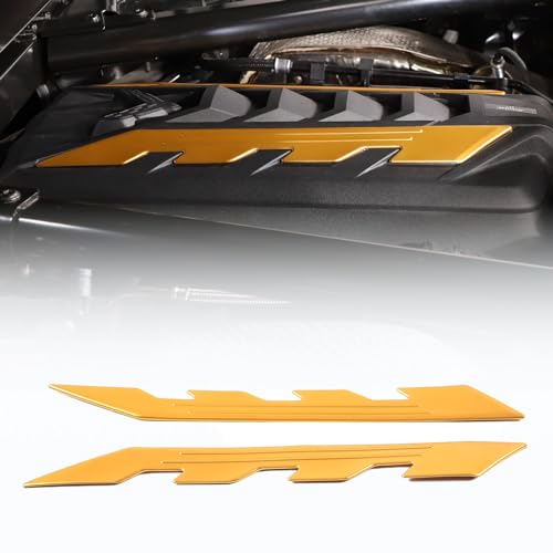 Image of CHEAYAR Engine Bay Panel Cover Compatible with Chevrolet Corvette C8 2020-2023, Engine Shroud Cover Panel Trims, C8 Accessories 2PCS (Engine Compartment Cover-Yellow)