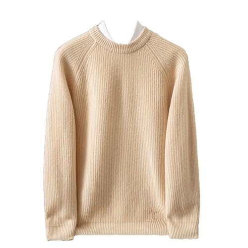 Men's Winter Wool with Wool Round Neck Thick Ingot Needle Raglan Knitted Loose Warm Sweater