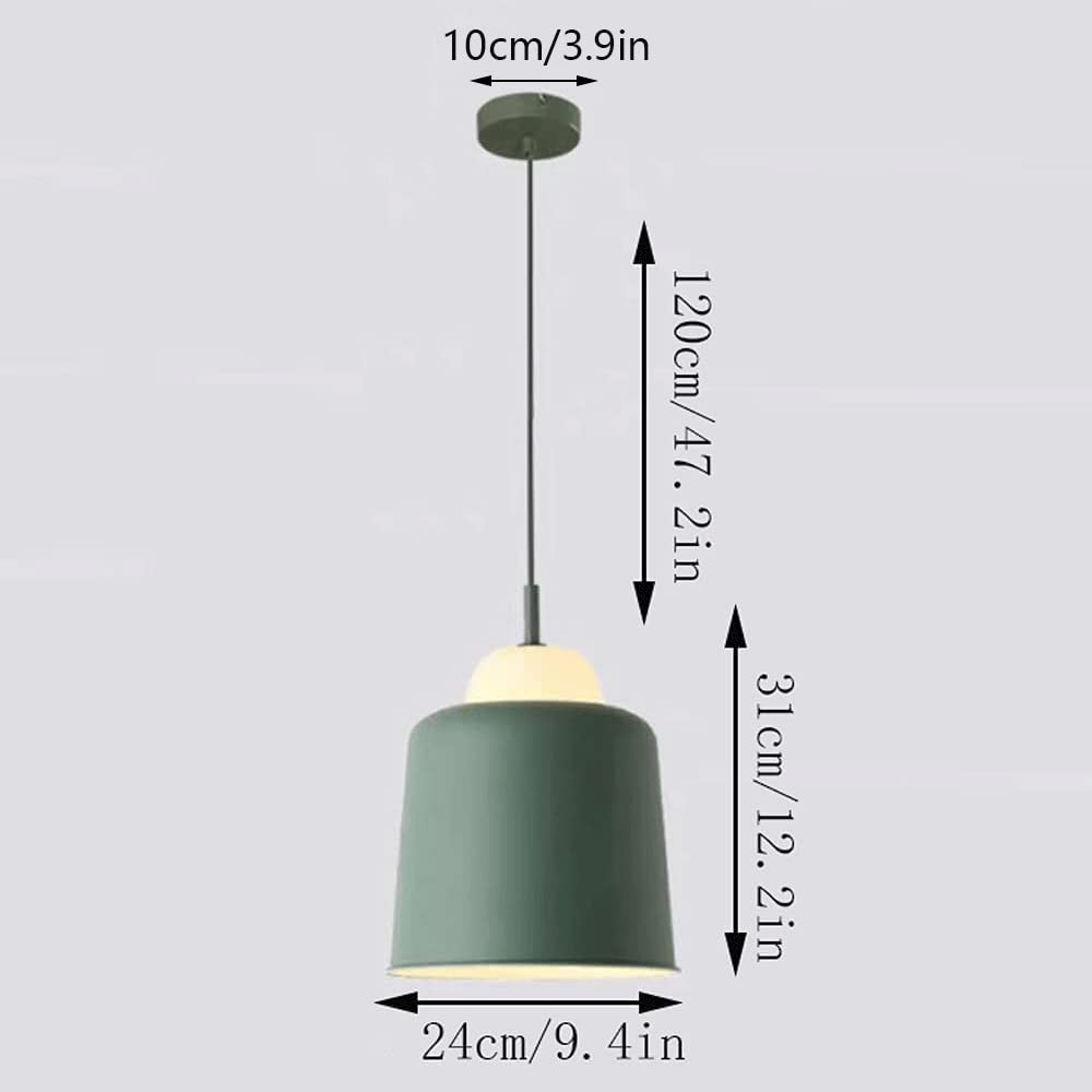 Nowoczesna minimalistyczna żelazna lampa wisząca, 9,4-calowa oprawa wisząca z osłoną garnka, kolorowy abażur Lampa wisząca do oświetlenia wewnętrznego, żyrandol sufitowy do restauracji, salon