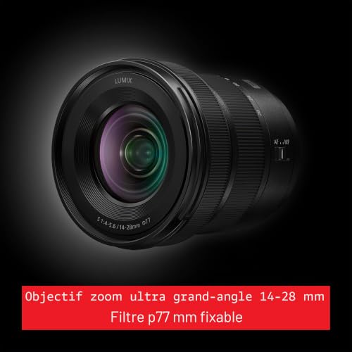 Panasonic Lumix S 14-28mm F4-5.6 | Objectif Grand Angle Plein Format S-R1428E (Ultra Grand Angle 14mm, Paysages, Vidéo, Tropicalisé, Compact et léger) Noir – Compatible Monture L