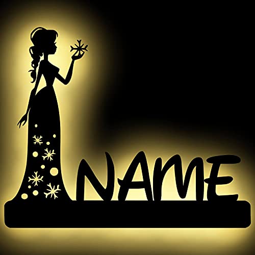 Namofactur Eis Prinzessin Led Wand-Lampe Nachtlicht Schlummerlicht Geschenk für Kinder & Babys I Baby-Geschenke zur Geburt & Taufe für Mädchen personalisiert