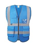VICRR High Visibility Safety Vest with Reflective Strips Pockets, Work Vest for Men & Women