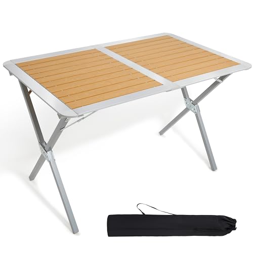 TIMBER RIDGE Table de Camping Pliante Aluminium Table de Jardin Extérieur Pliable à 4-6 Personnes...