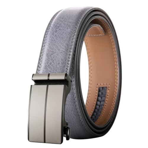 Blue Leather Leather Belt For Men Handcrafted Sliding Ratchet Belt Ply36-24850-S23 120cm3