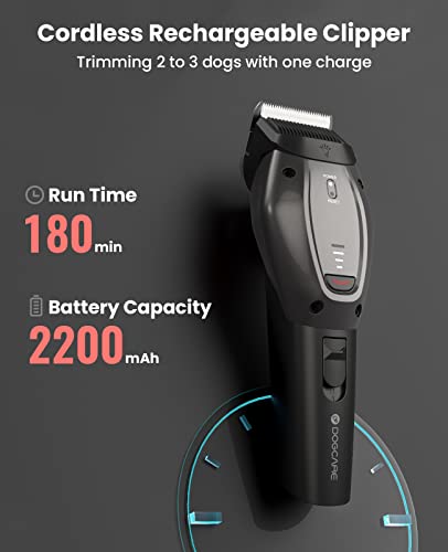 Dog Care Smart Dog Clippers For Grooming With 3 Speeds, Auxiliary Light, Cordless Professional Dog Grooming Clippers, Low Noise Rechargeable Heavy-Duty Pet Hair Shaver For Dog Cat 2023 Upgraded #TOP5