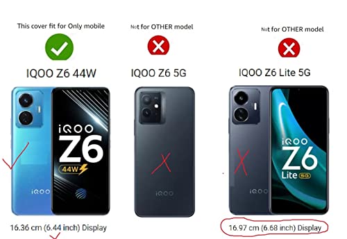 Image of COVERBLACK Rubber Silicone Back Cover for IQOO Z6 44W - Transparent