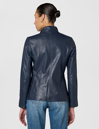 Image of Cole Haan Women's Leather Wing Collared Jacket (Standard and Plus Size)
