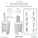 Dual Air Gap for Water Softener and Reverse Osmosis with 5/8 or 1/2-inch and 3/8 or 1/4-inch inlets, 1-1/2 or 2-inch Standpipe (8500, GAP-CAP, AG130-001)