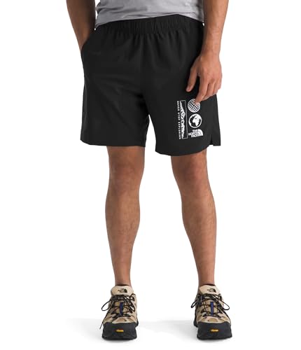 Image of The North Face Men's 24/7 7In-Graphic Shorts, TNF Black, L