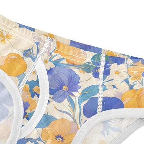 KLL The Garden Tricolor Pansy Flower Toddler Boys' Comfort Boxer Briefs Cute Children Panties4
