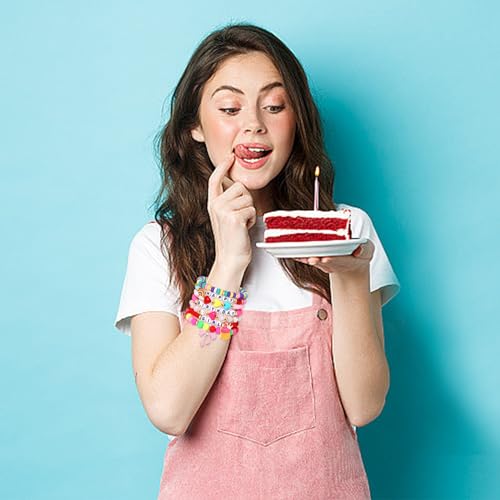 FAERLIIRY Birthday Bracelets Happy Birthday Heishi Bracelets Preppy Bracelets Colorful Clay Friendship Bracelet Bead Bracelets Bangle Summer Surfer Bracelets Birthday Jewelry Gifts4