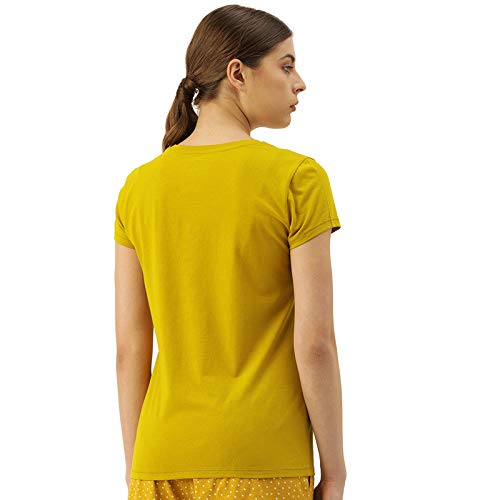 Image of Enamor Short Sleeve Regular Length Pull On Basic V Neck T-Shirt for Women - Slim Fit, Soft and Breathable Stretch Cotton - E067
