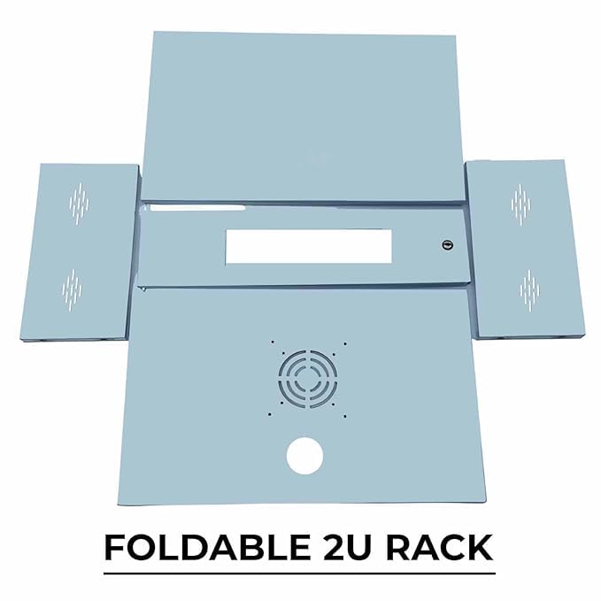 Image of GEM Vision 2U Metal Rack for DVR /NVR /Network Switches - Lockable, Glass Front, Ventilated with Top & Side Airflow, 2-Way Cable Management Holes - 490x300x160mm Secure Equipment Cabinet