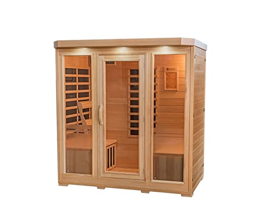 Heat Wave SA7020 4 Person Sauna Hemlock Wood Sonoma 9 Carbon Infrared Heaters Mp3 Player Chromo Therapy Lighting 120V 2100W thumb #5
