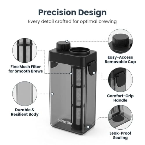 Image of Cold Brew Coffee Maker Multipurpose Fridge Jug for Home Lemon Water Iced Tea Black 1100ml