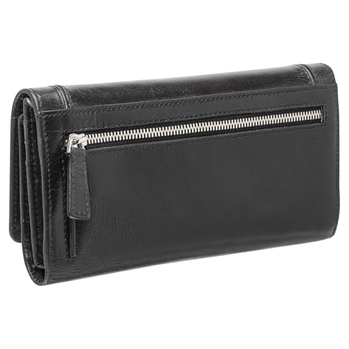 Mancini South Beach RFID Secure Trifold Wallet, Black, Black, One_Size2