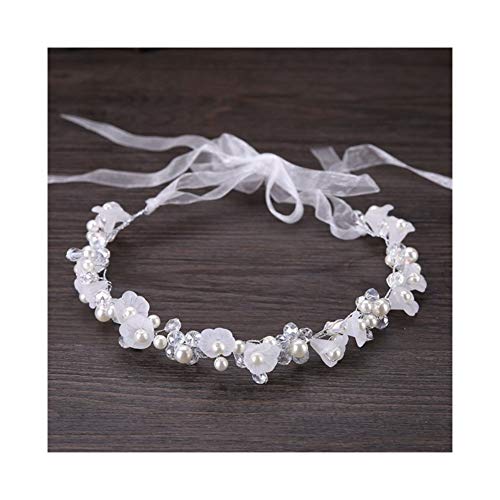 AdorabFruit Coiffe de mariée en strass et ruban en satin pour mariée Couleur métal Style 2