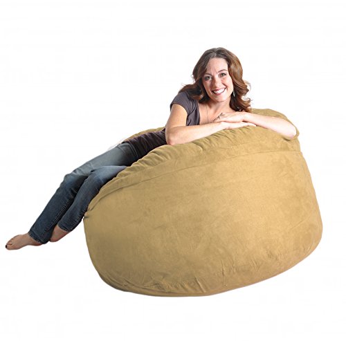 Slacker Sack 4-Feet Suede Microsuede Beanbag Chair, Light Brown #TOP13
