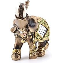 Akozon Feng Shui Green Elephant Statue, Sculpture, Wealth ine, Small Home Decoration Piece Green Medium Size
