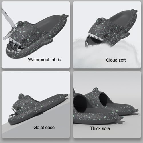 Christmas Shark Slides,Halloween Shark Slides,3d Glow In The Dark Cloud Shark Slides,Glow In The Dark Shark Sandals For Women Men4