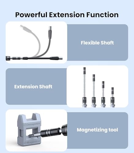 Image of 115-In-1 Precision Screwdriver Set, [Super Durable] Mini Professional Magnetic Repair Tool Kit, Small Screwdriver For Phone, Computer, Watch, Laptop, Eyeglass, Electronic, Black