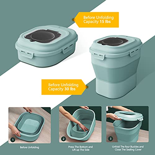 Airtight Food Container for Dog, Cat, Bird, and Pet with Lid Foldable Container Plastic Storage Bins with Dog Food Scoop… - Image 7