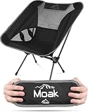 normani Ultraleichter Mini Campingstuhl MOAK 796 g! klappbarer Strandstuhl Anglerstuhl mit Aluminiumgestell - Stabiler Outdoorstuhl - Traglast: 135 Kg (330 lbs) Farbe Hellgrau