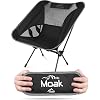 Normani Moak Ultralight Mini Camping Chair 796 g Foldable beach chair fishing chair with aluminium frame – sturdy outdoor chair – load capacity: 135 kg (330 pounds).