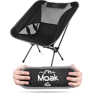 Normani Moak Ultralight Mini Camping Chair 796 g Foldable beach chair fishing chair with aluminium frame – sturdy outdoor chair – load capacity: 135 kg (330 pounds).