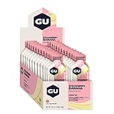 GU Energy Gel Energizante de Fresa y Plátano - Paquete de 24 x 32 gr - Total: 768 gr