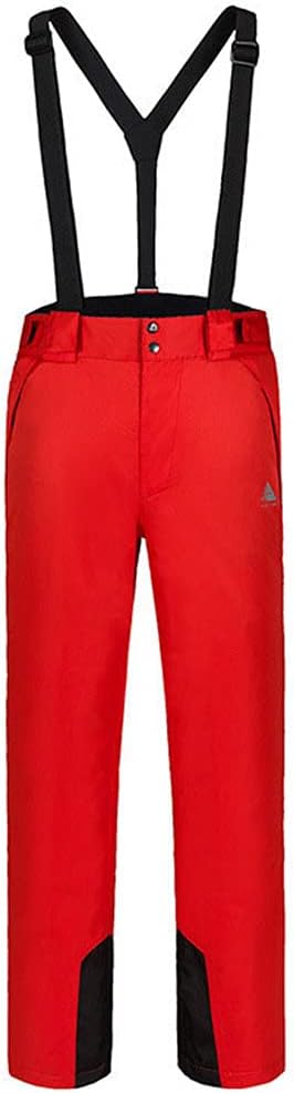 Men Winter Ski Pants Men Warm Windproof Waterproof Snow Skiing Snowboard Pants Snowtrousers Male Mountain Skiing Trousers Red L